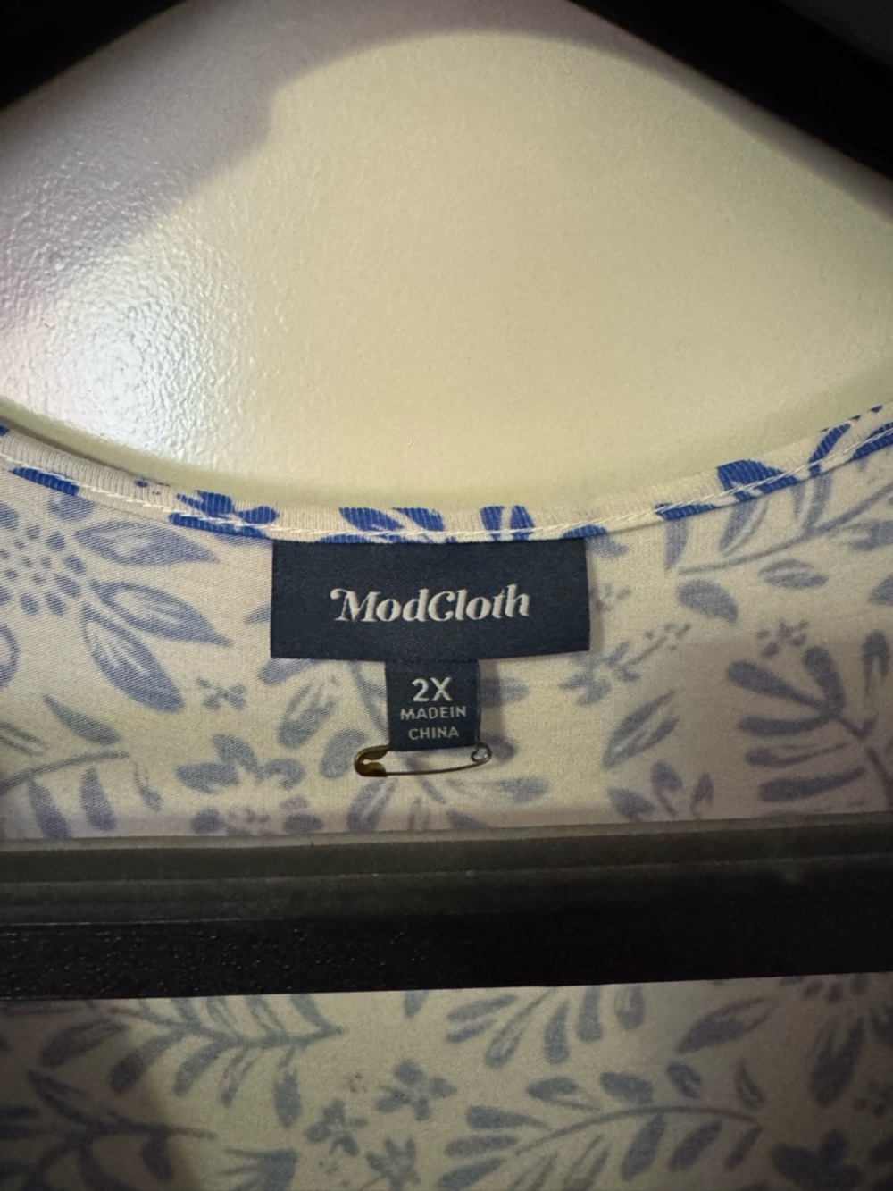 Modcloth White and Blue Floral Wrap Midi Dress - Picture 2 of 3